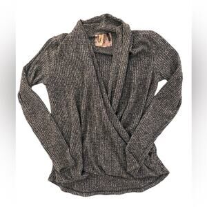 Anthro Akemi + Kin Wrap Front Cardigan Marled Gray, size XS